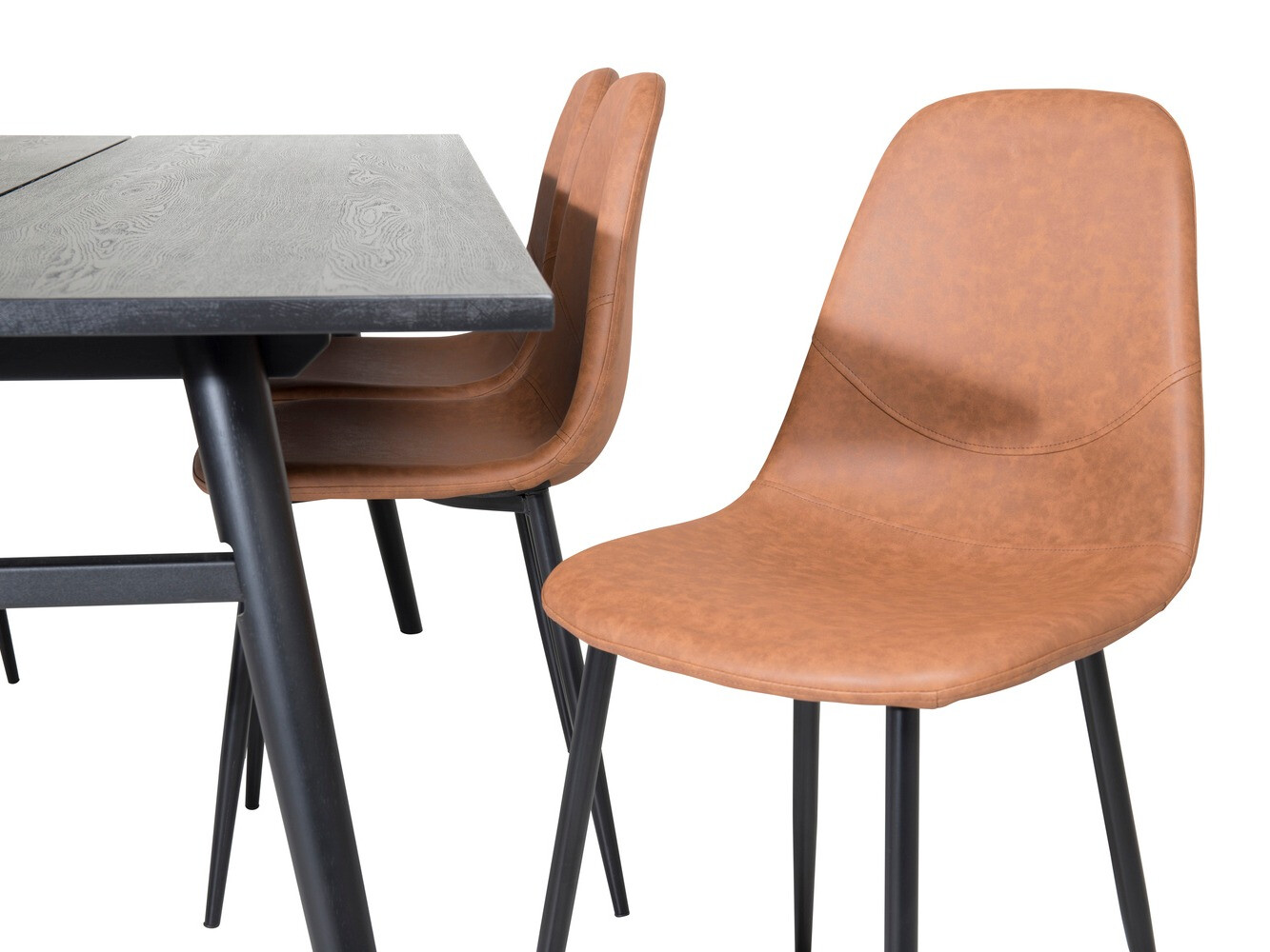 Borðstofusett Dallas 1681 (Brúnn + Svartur)