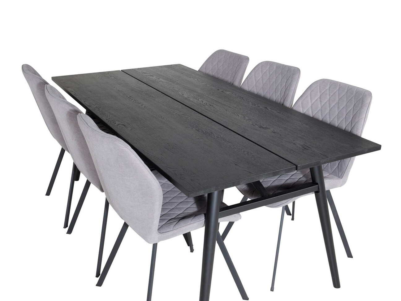 Borðstofusett Dallas 1686 (Grár + Svartur)