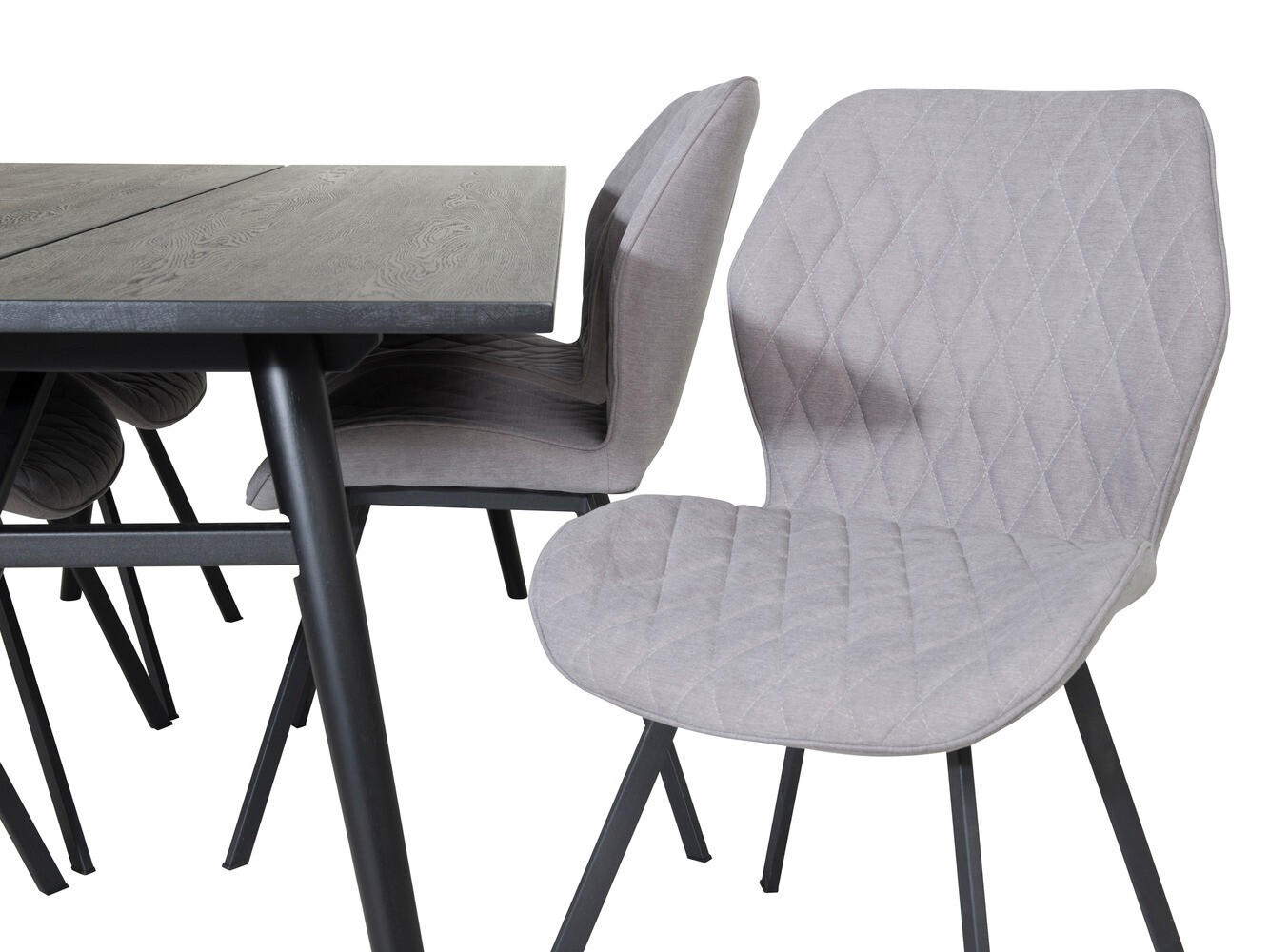 Borðstofusett Dallas 1686 (Grár + Svartur)