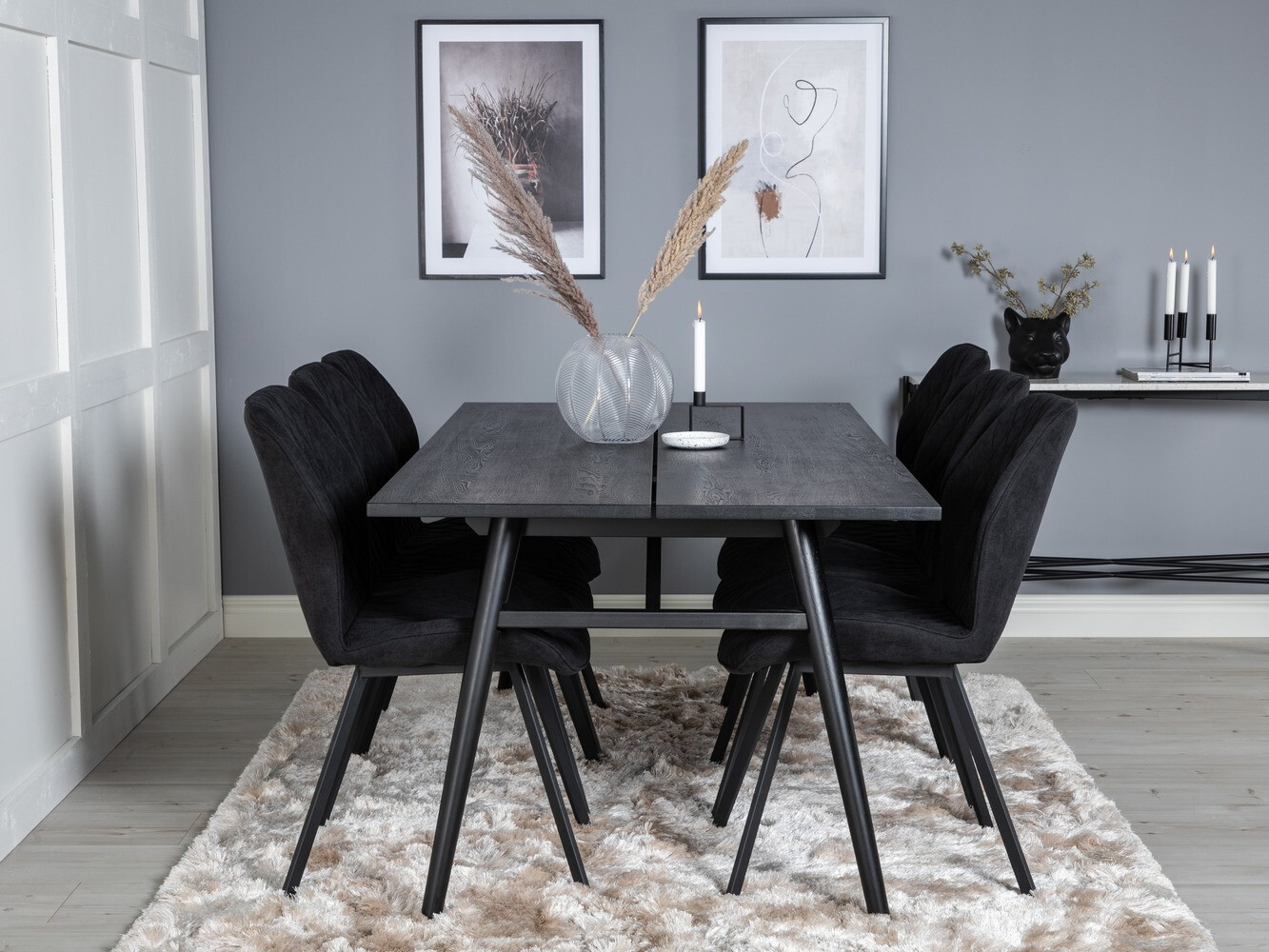 Borðstofusett Dallas 1686 (Svartur)