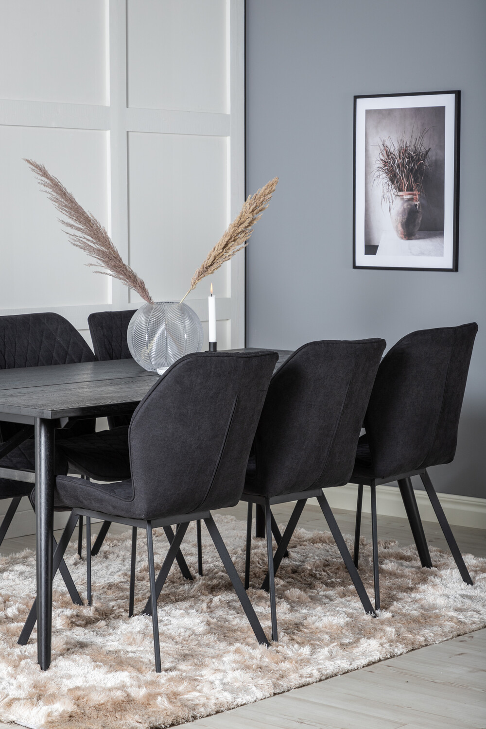 Borðstofusett Dallas 1686 (Svartur)