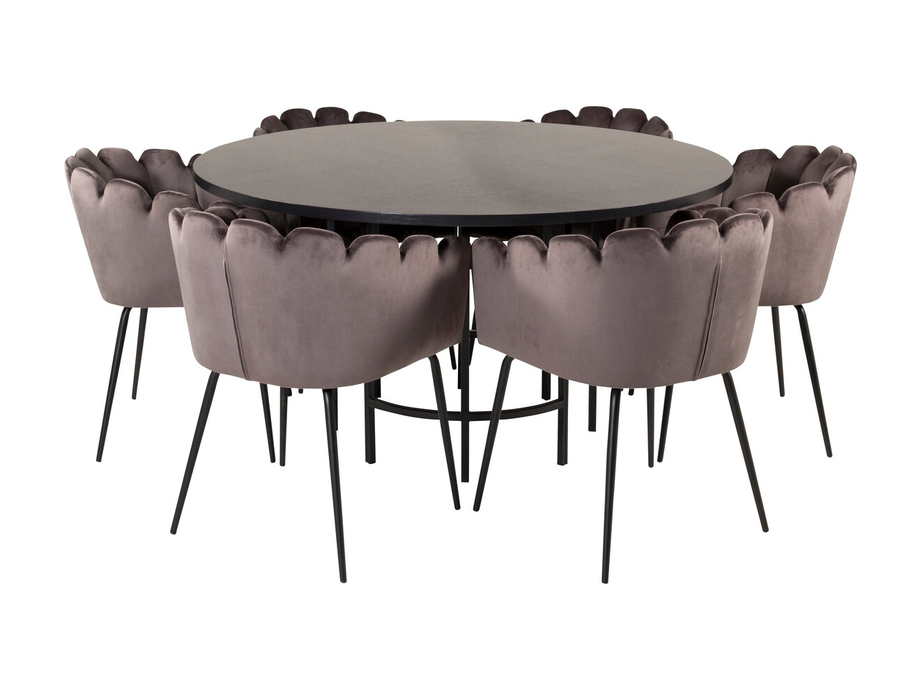 Borðstofusett Dallas 312 (Grár + Svartur)