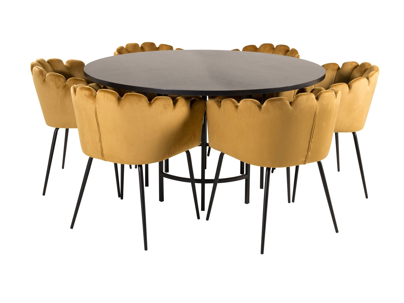 Borðstofusett Dallas 312 (Gulur + Svartur)