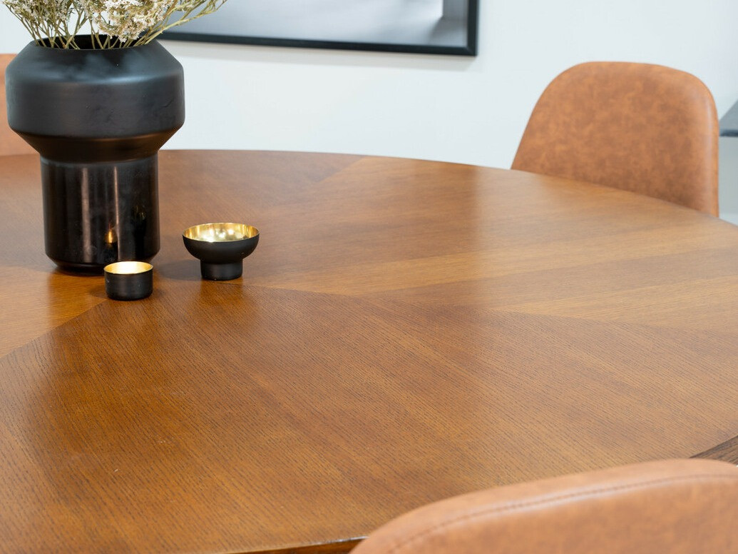 Borðstofusett Dallas 309 (Brúnn + Svartur)