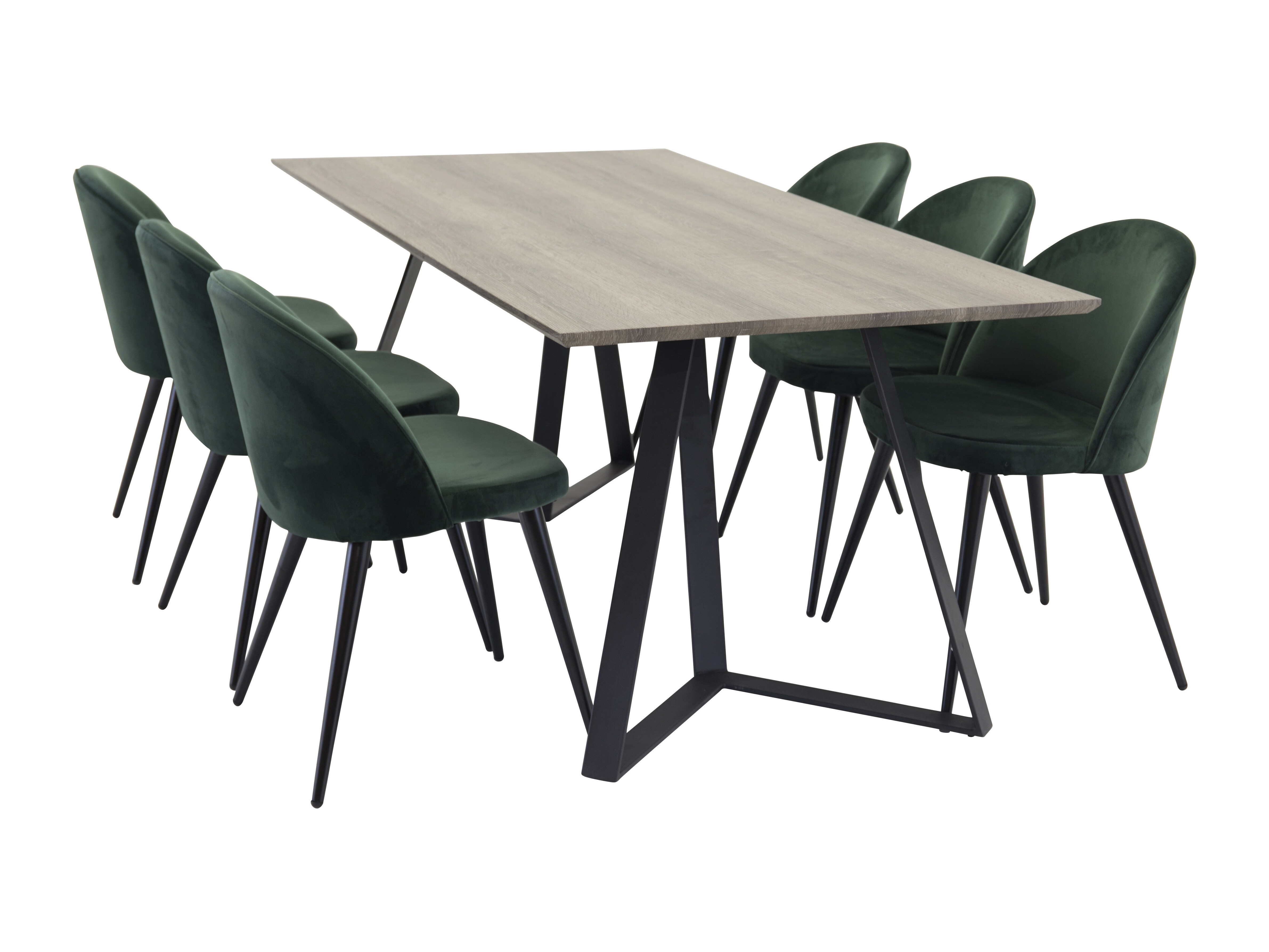 Borðstofusett Dallas 340 (Grænn + Svartur)