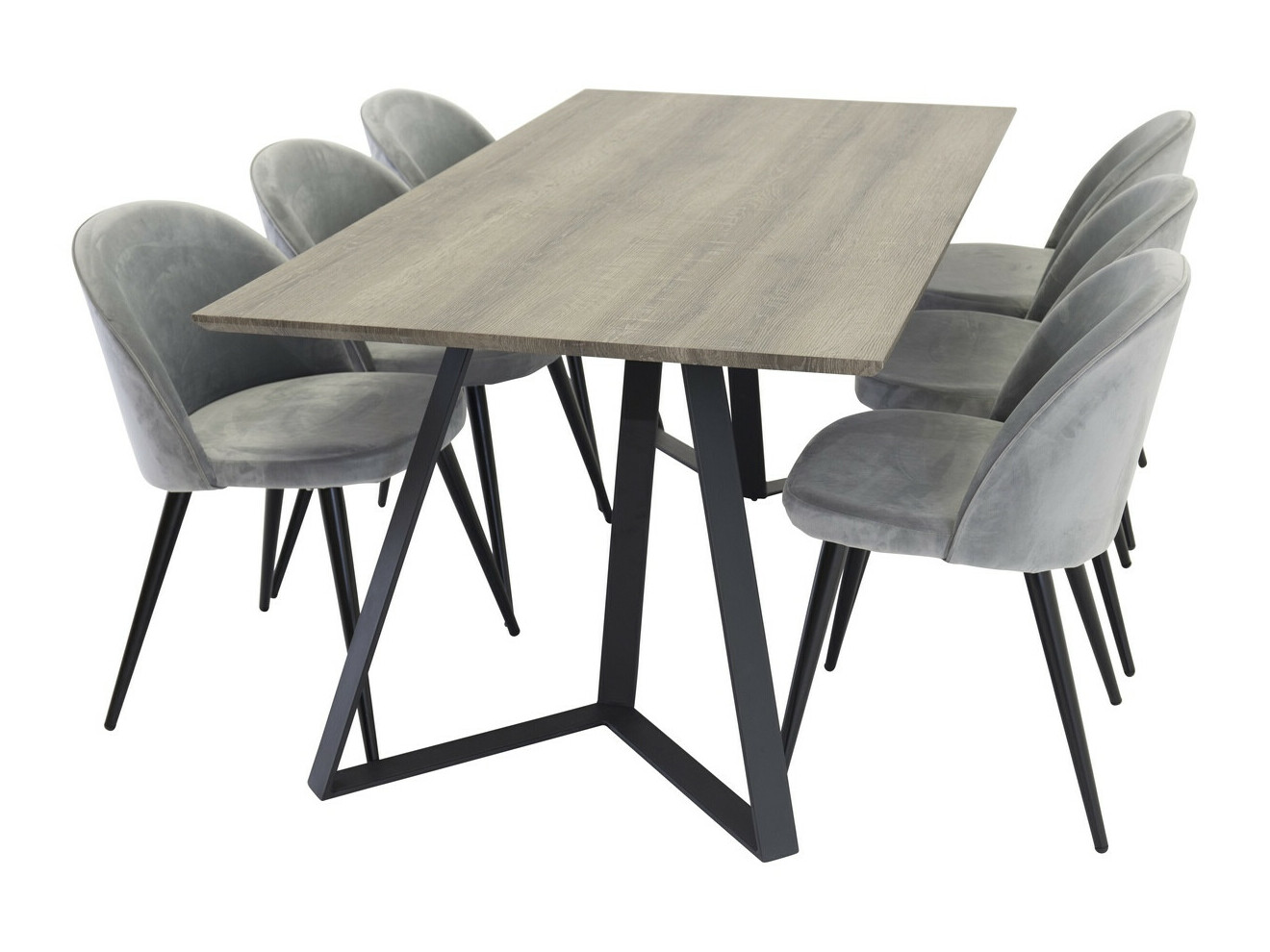 Borðstofusett Dallas 340 (Grár + Svartur)