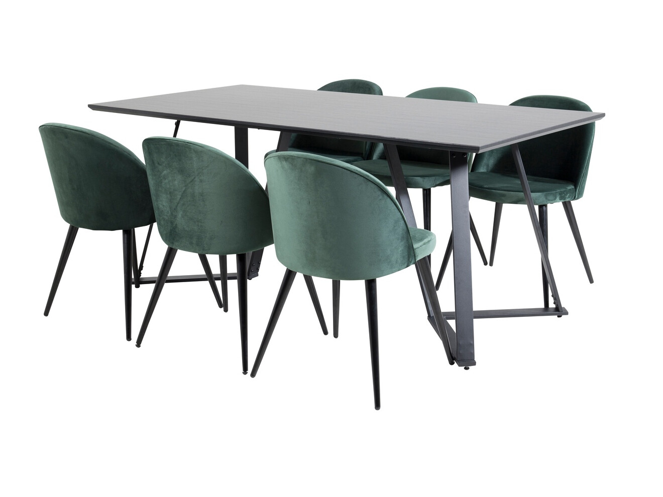 Borðstofusett Dallas 360 (Grænn + Svartur)