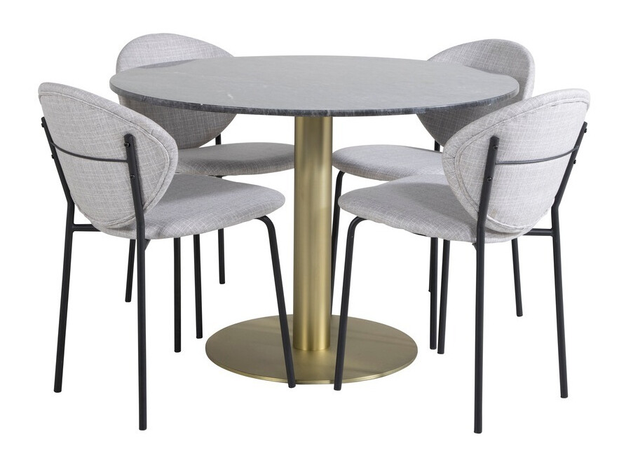 Borðstofusett Dallas 1209 (Grár + Svartur)