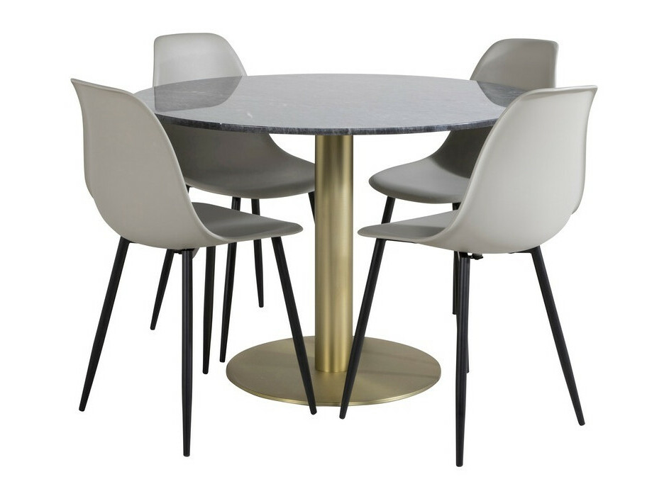 Borðstofusett Dallas 1214 (Grár + Svartur)
