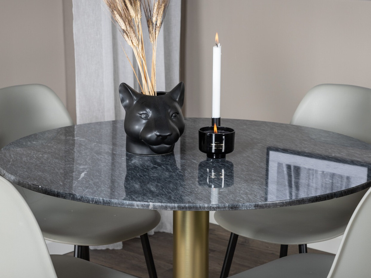 Borðstofusett Dallas 1214 (Grár + Svartur)