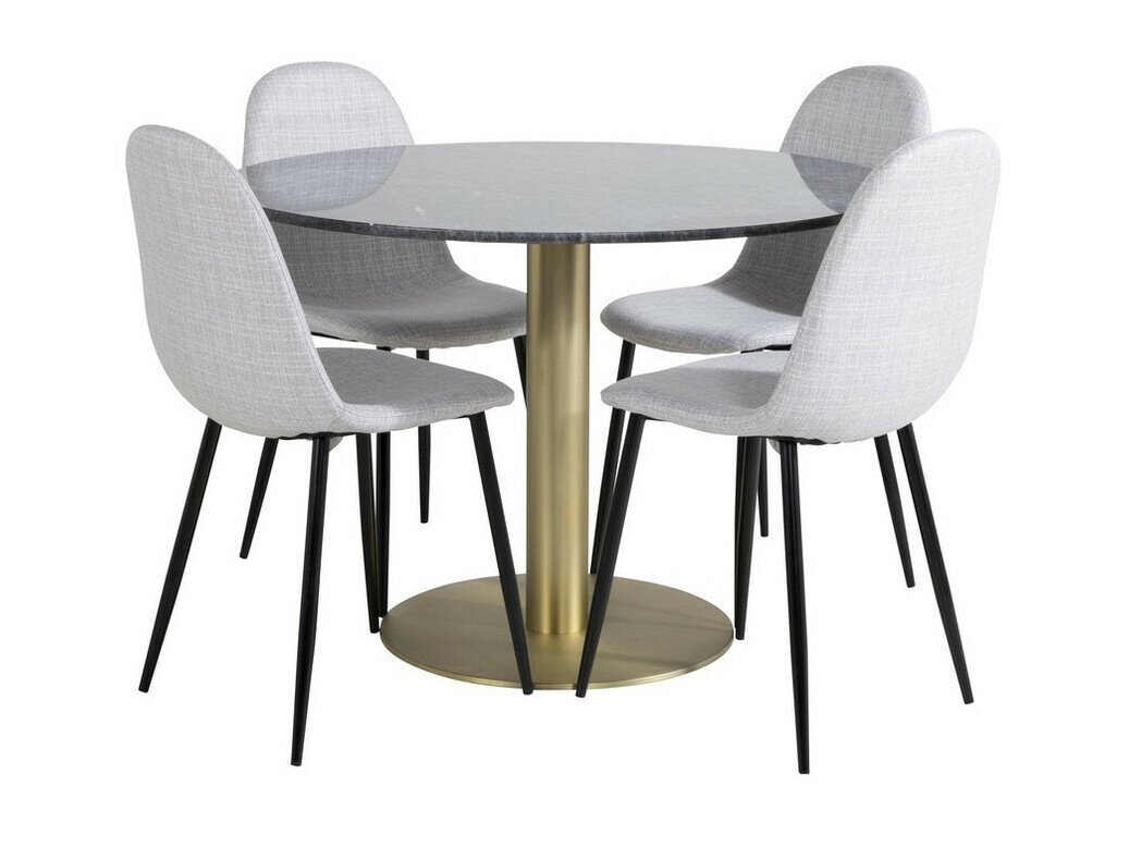 Borðstofusett Dallas 1215 (Grár + Svartur)
