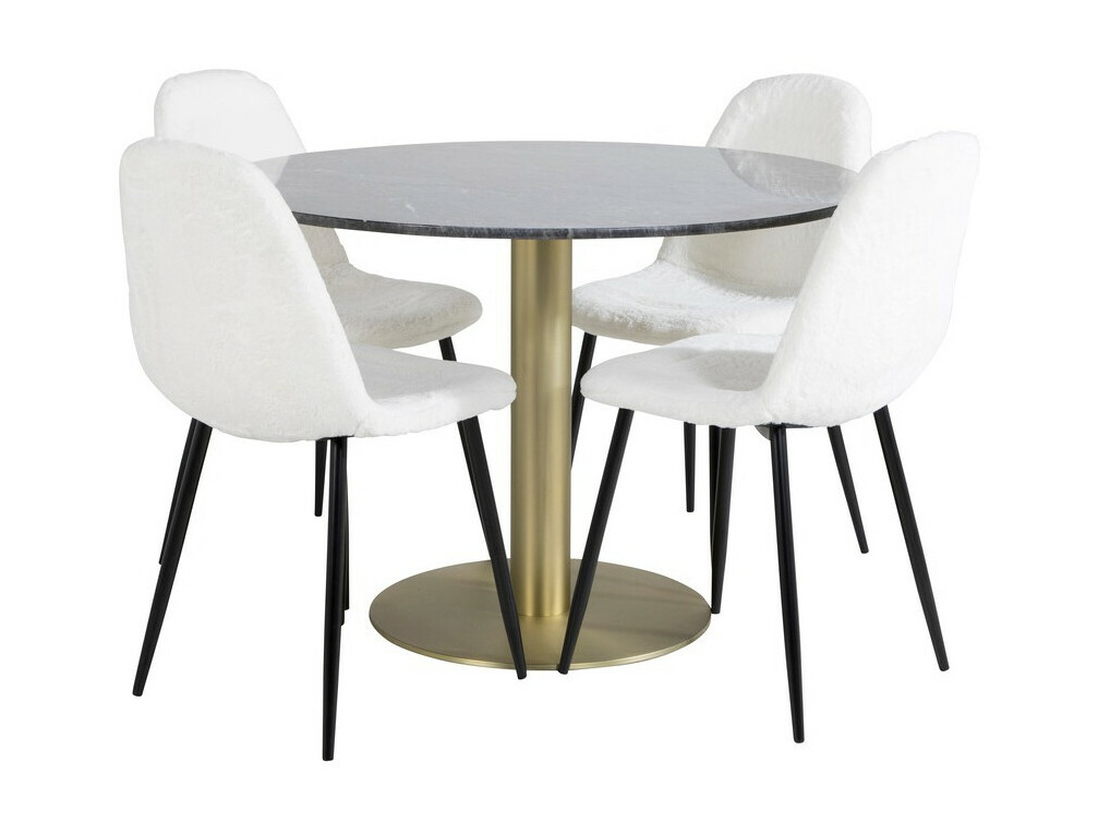 Borðstofusett Dallas 1215 (Hvítur + Svartur)