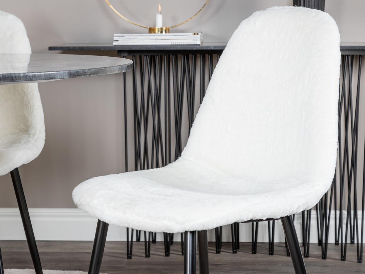 Borðstofusett Dallas 1215 (Hvítur + Svartur)