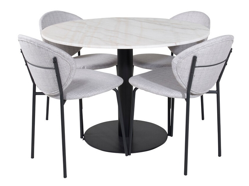 Borðstofusett Dallas 1298 (Grár + Svartur)