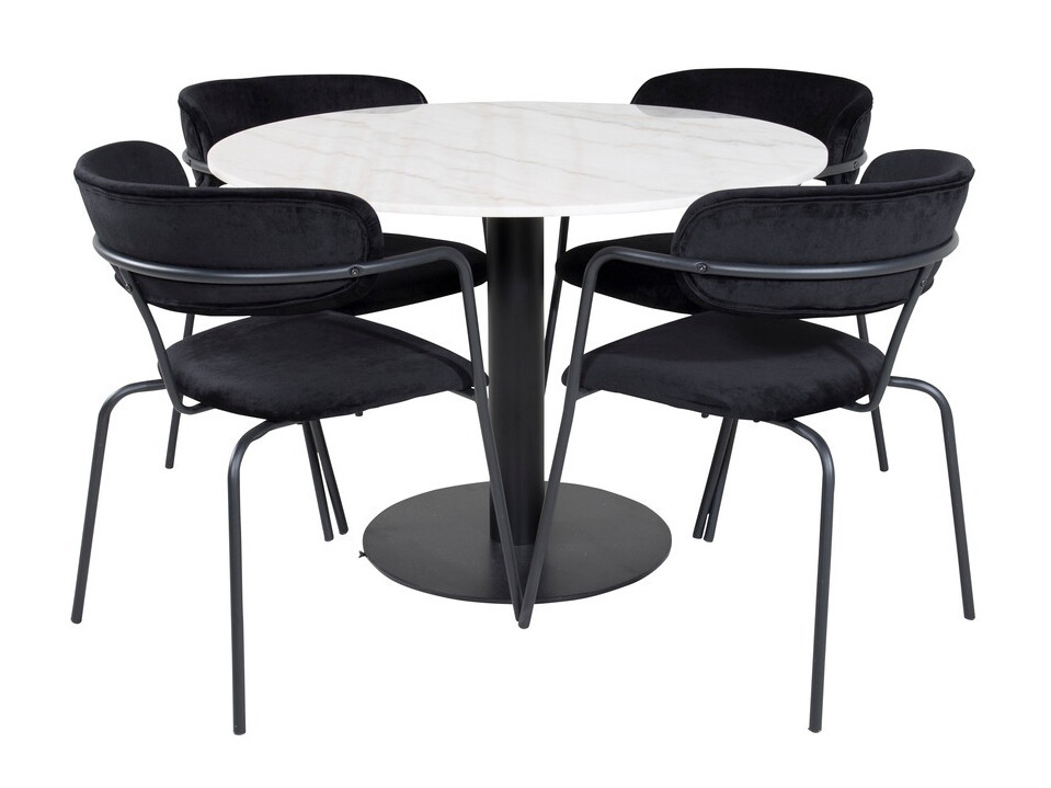Borðstofusett Dallas 1299 (Svartur)