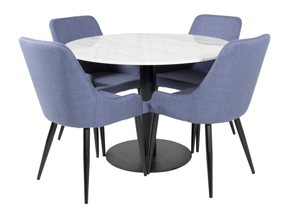 Borðstofusett Dallas 1300 (Blár + Svartur)