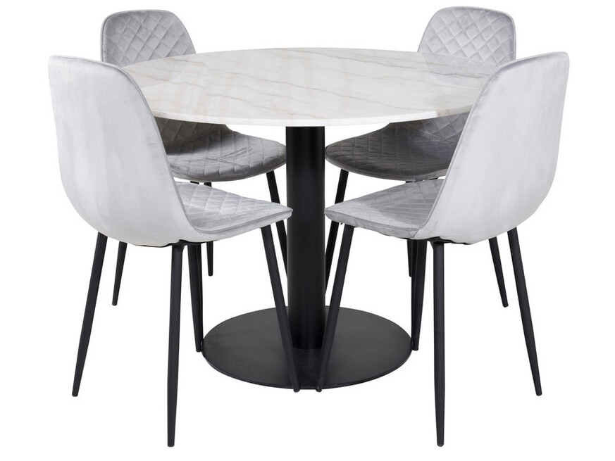 Borðstofusett Dallas 1302 (Grár + Svartur)
