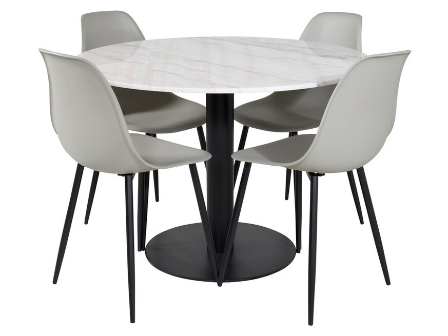 Borðstofusett Dallas 1304 (Grár + Svartur)