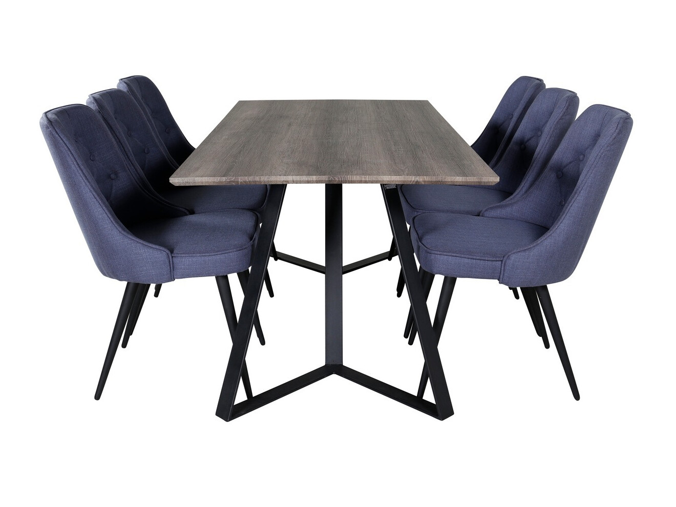 Borðstofusett Dallas 1347 (Blár + Svartur)
