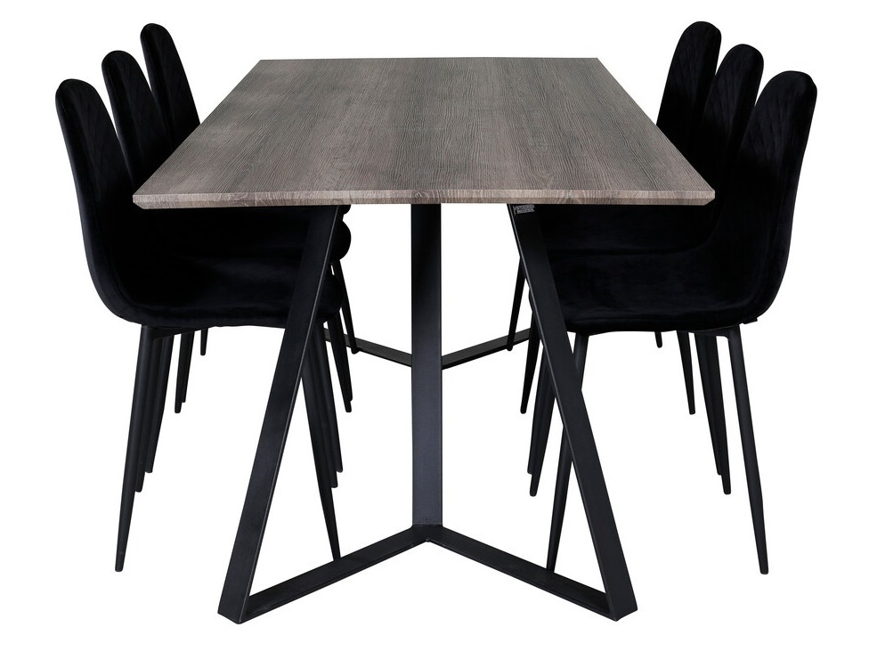 Borðstofusett Dallas 1357 (Svartur)