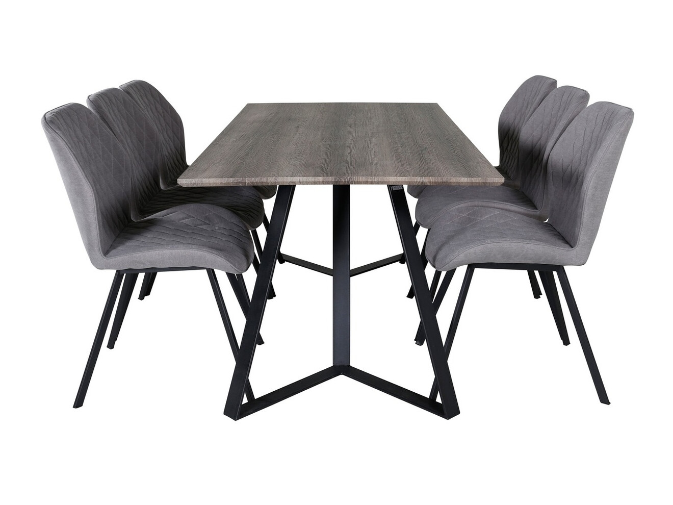 Borðstofusett Dallas 1359 (Grár + Svartur)
