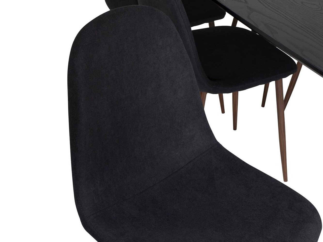 Borðstofusett Dallas 1443 (Svartur + Valhneta)