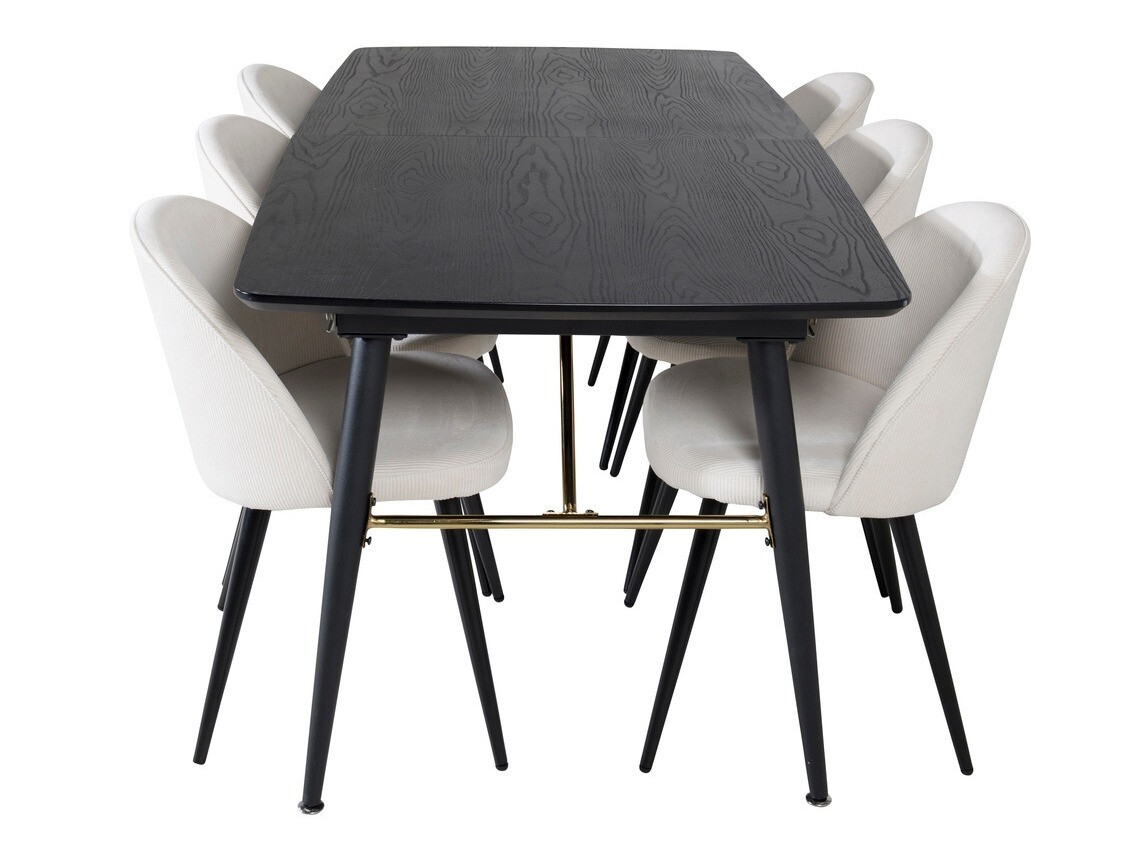 Borðstofusett Dallas 1447 (Beige + Svartur)