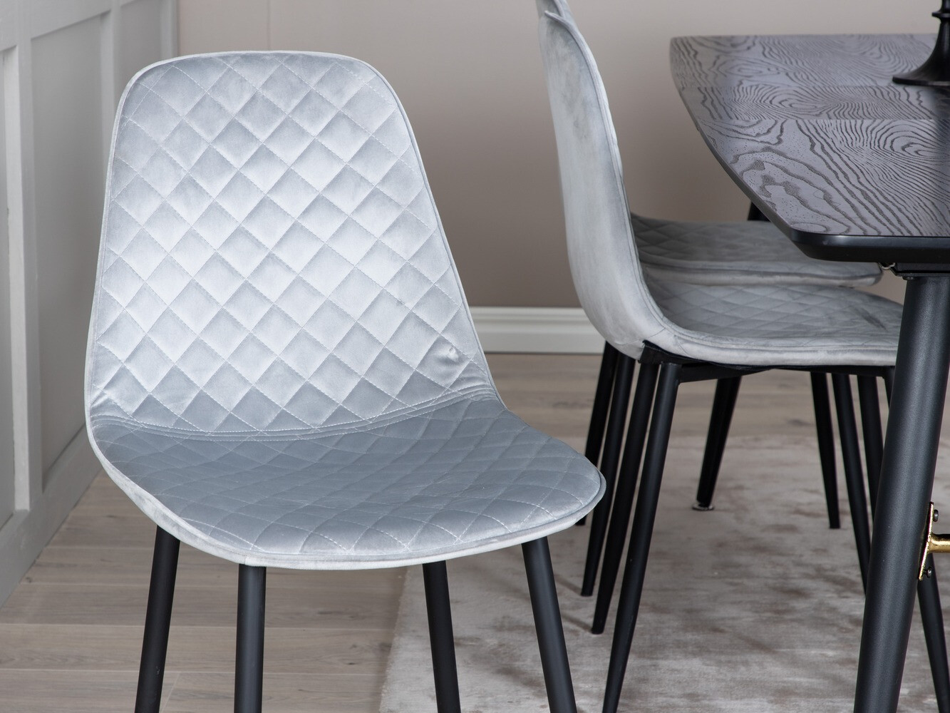 Borðstofusett Dallas 1448 (Grár + Svartur)
