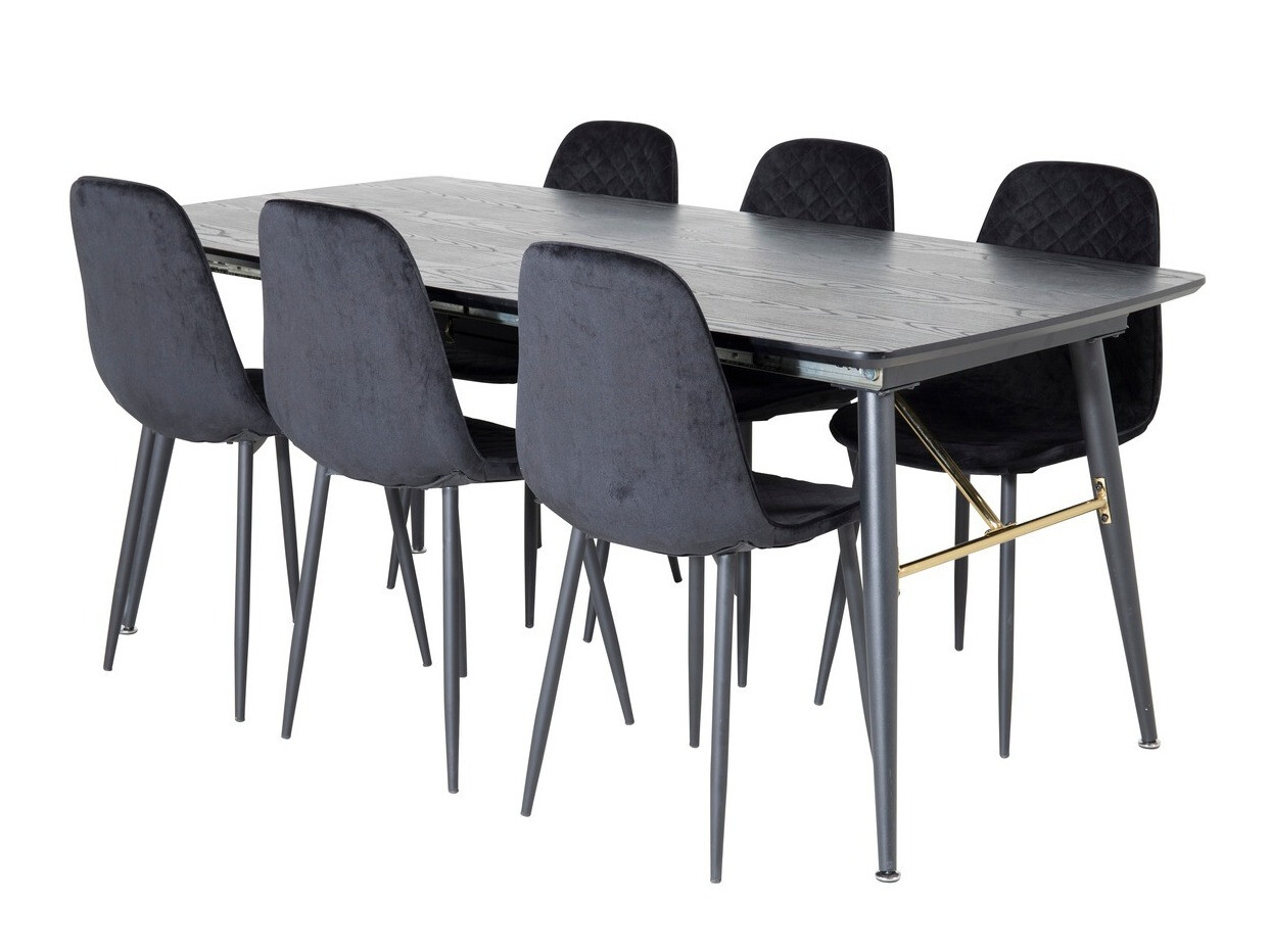 Borðstofusett Dallas 1448 (Svartur)