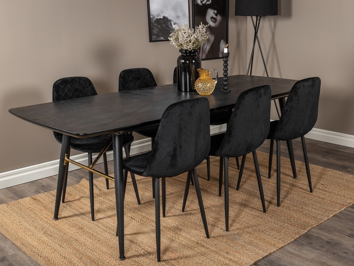 Borðstofusett Dallas 1448 (Svartur)