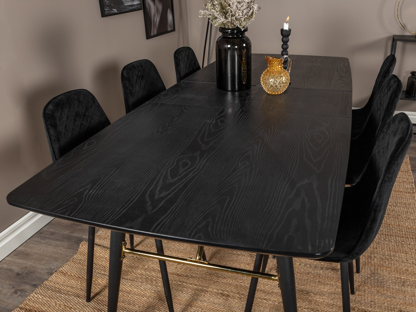 Borðstofusett Dallas 1448 (Svartur)