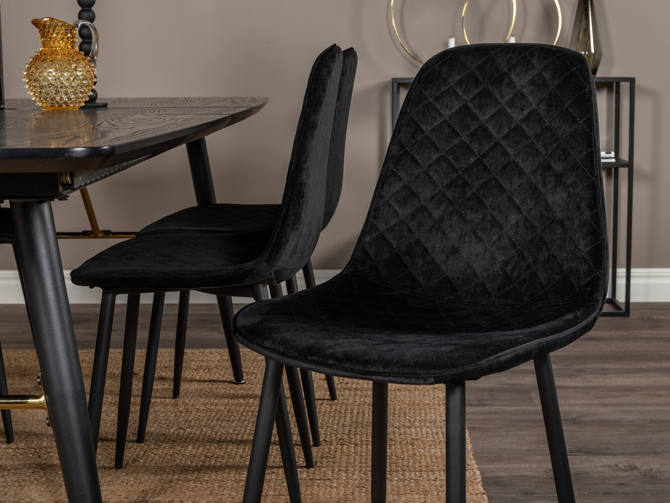 Borðstofusett Dallas 1448 (Svartur)