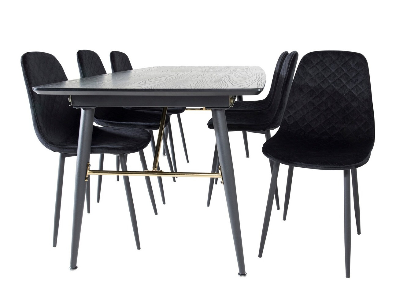 Borðstofusett Dallas 1448 (Svartur)