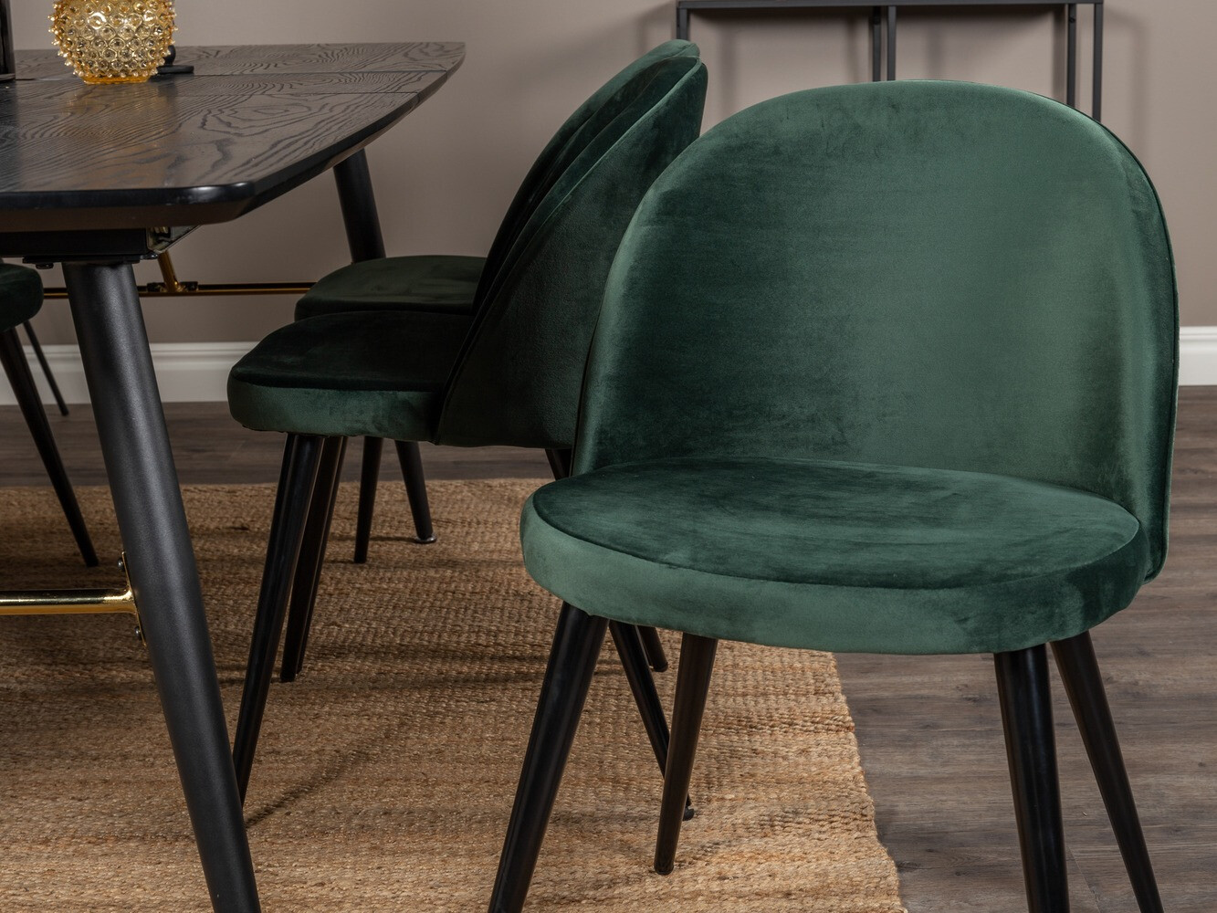 Borðstofusett Dallas 1449 (Grænn + Svartur)