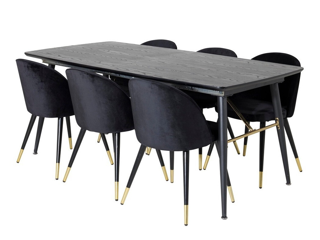 Borðstofusett Dallas 1451 (Svartur)