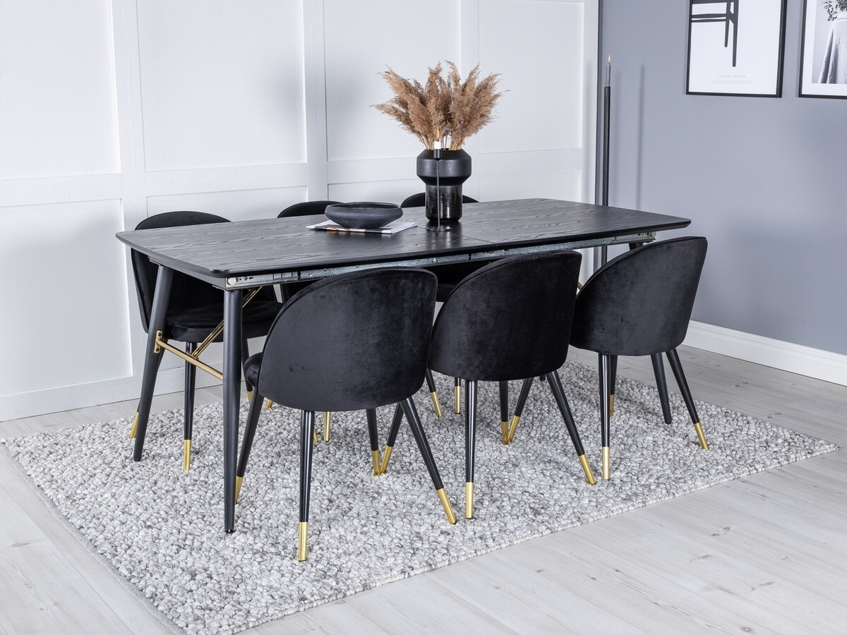 Borðstofusett Dallas 1451 (Svartur)
