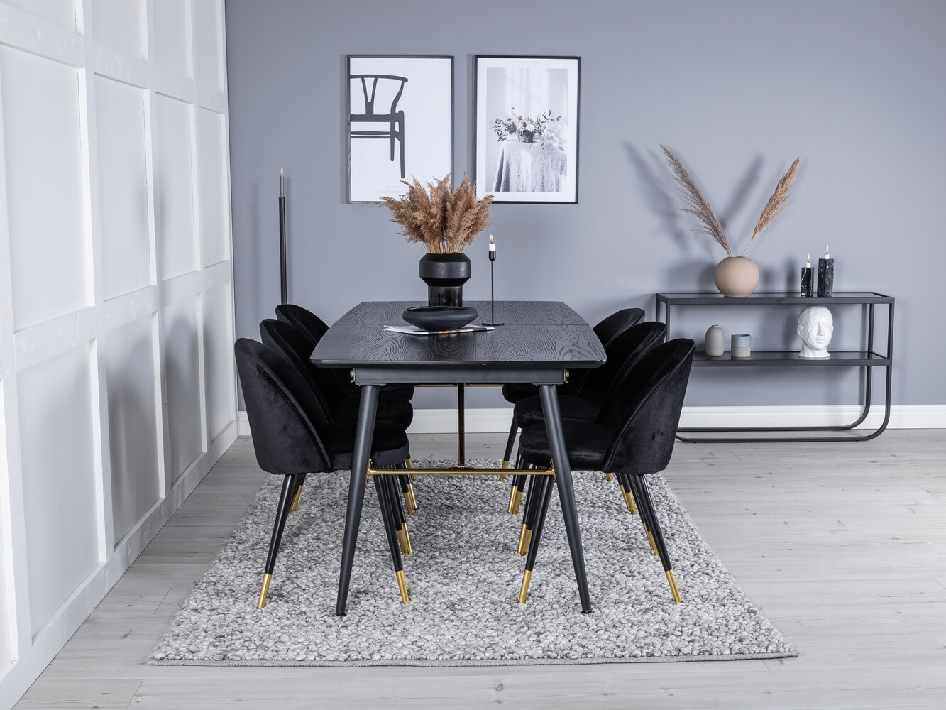 Borðstofusett Dallas 1451 (Svartur)