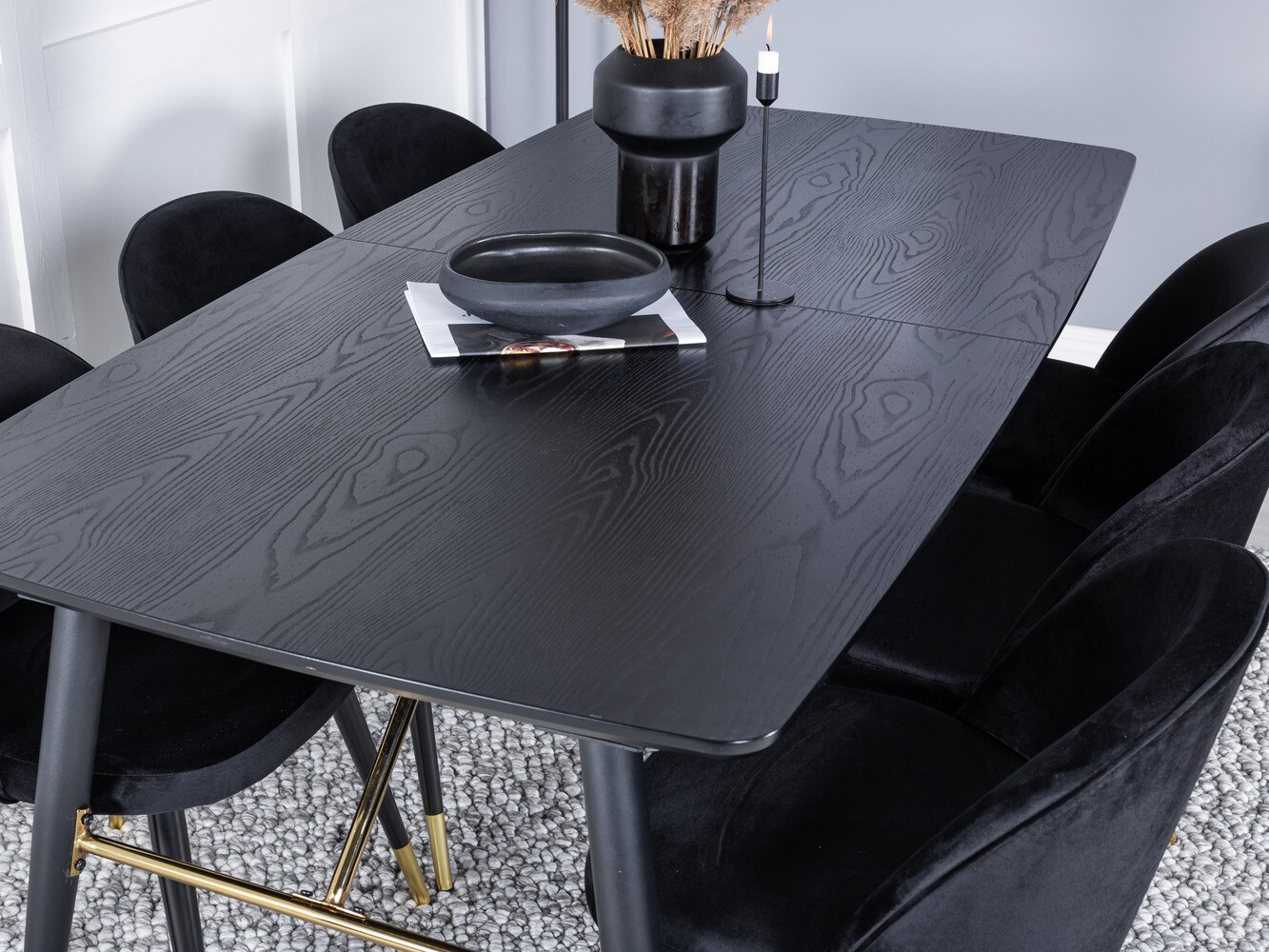Borðstofusett Dallas 1451 (Svartur)