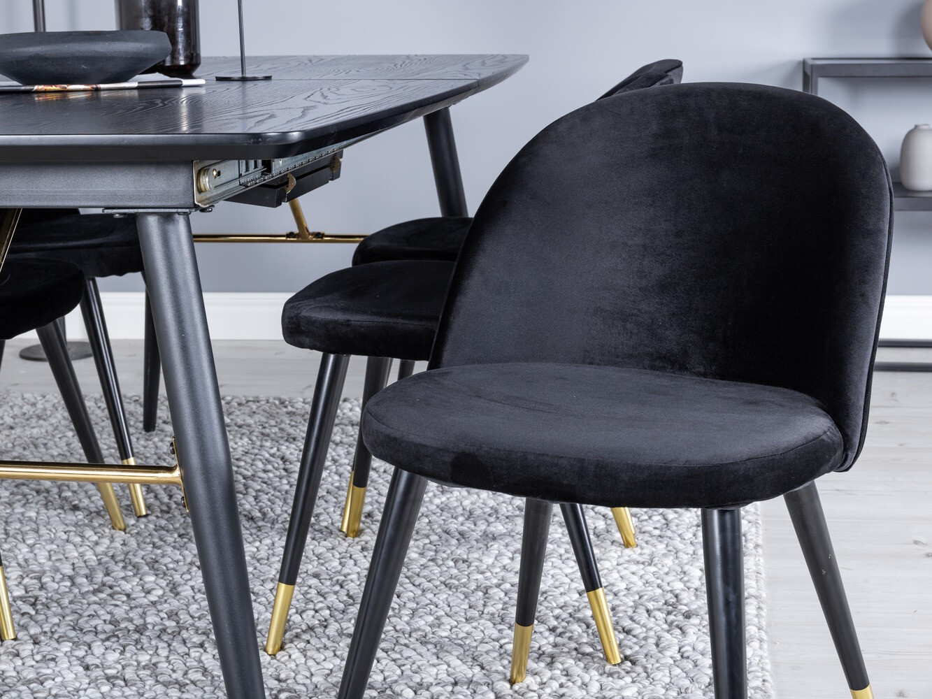 Borðstofusett Dallas 1451 (Svartur)