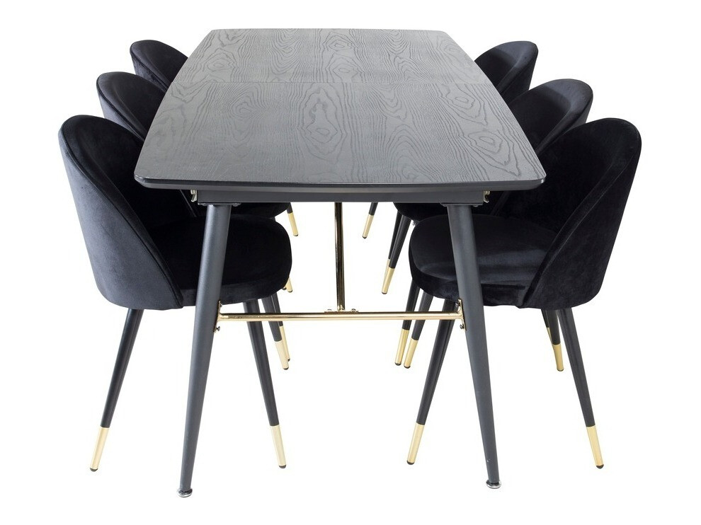 Borðstofusett Dallas 1451 (Svartur)