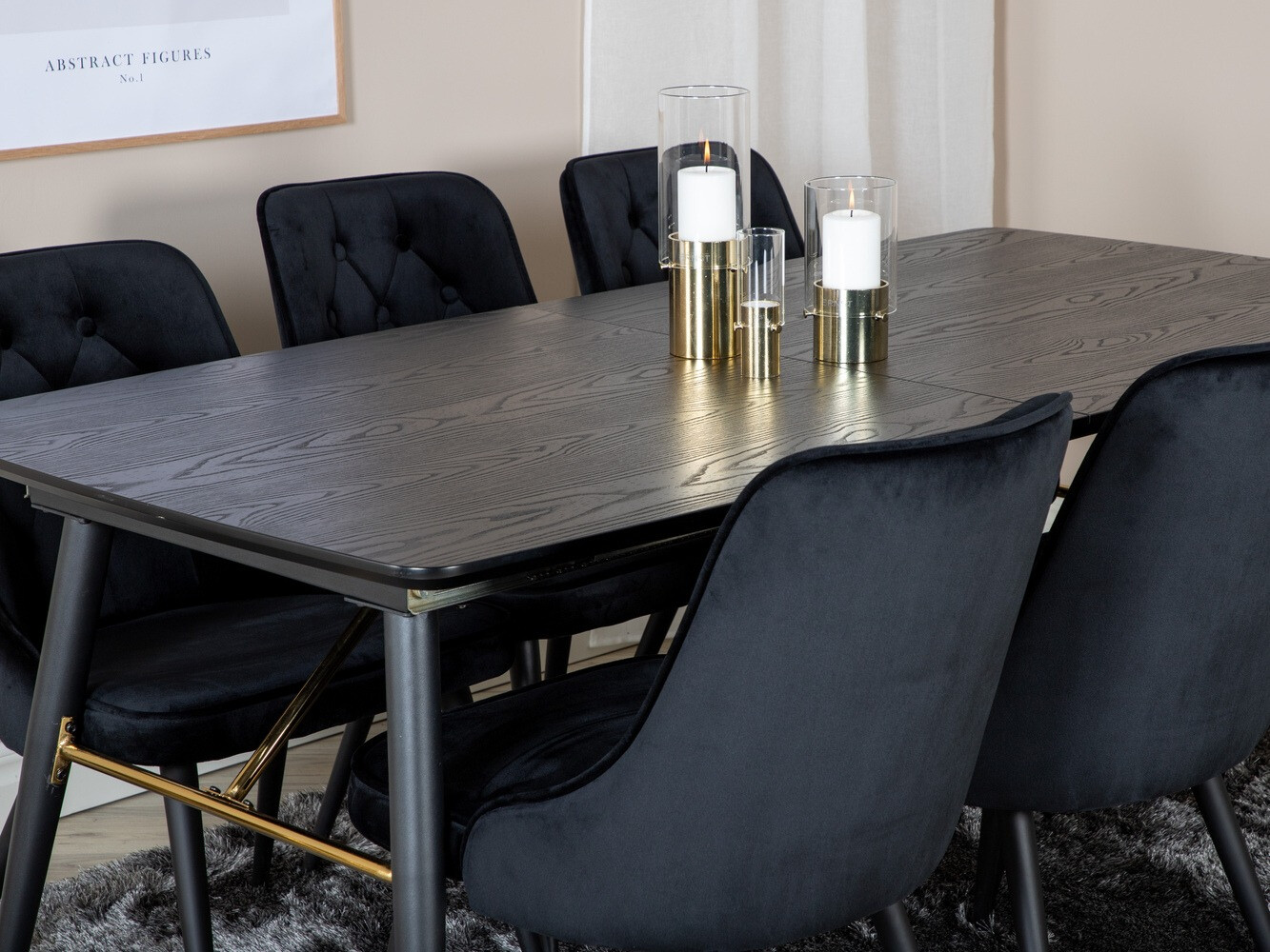 Borðstofusett Dallas 1453 (Svartur)