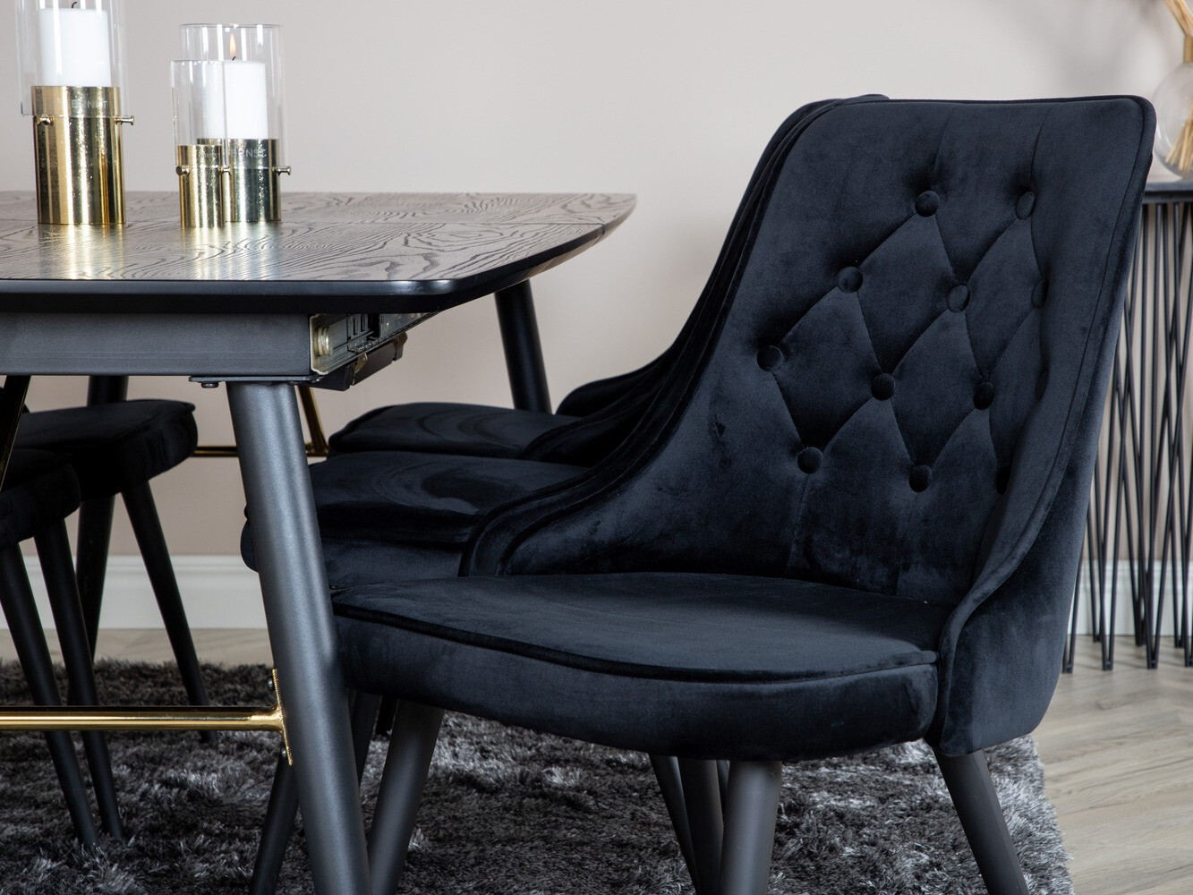 Borðstofusett Dallas 1453 (Svartur)