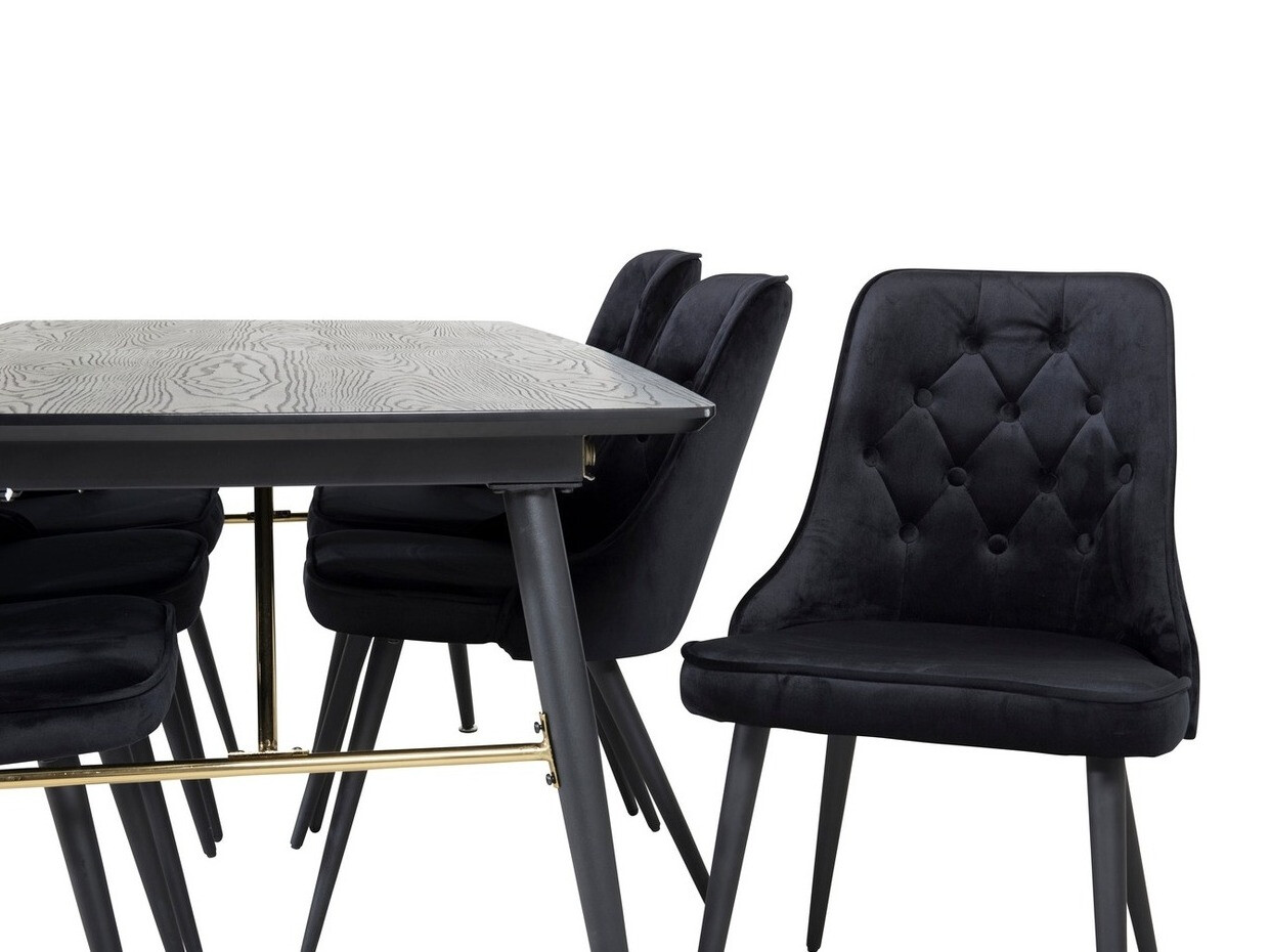 Borðstofusett Dallas 1453 (Svartur)