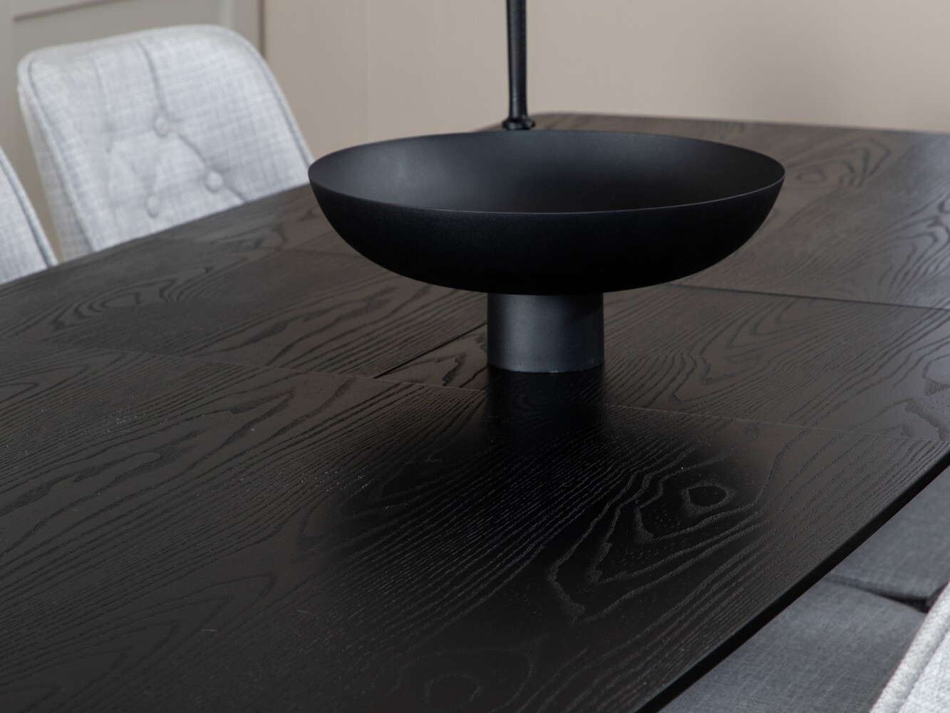 Borðstofusett Dallas 1454 (Grár + Svartur)