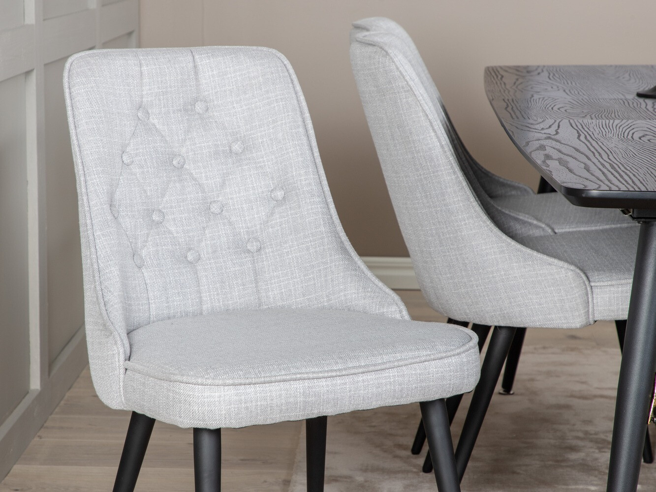 Borðstofusett Dallas 1454 (Grár + Svartur)