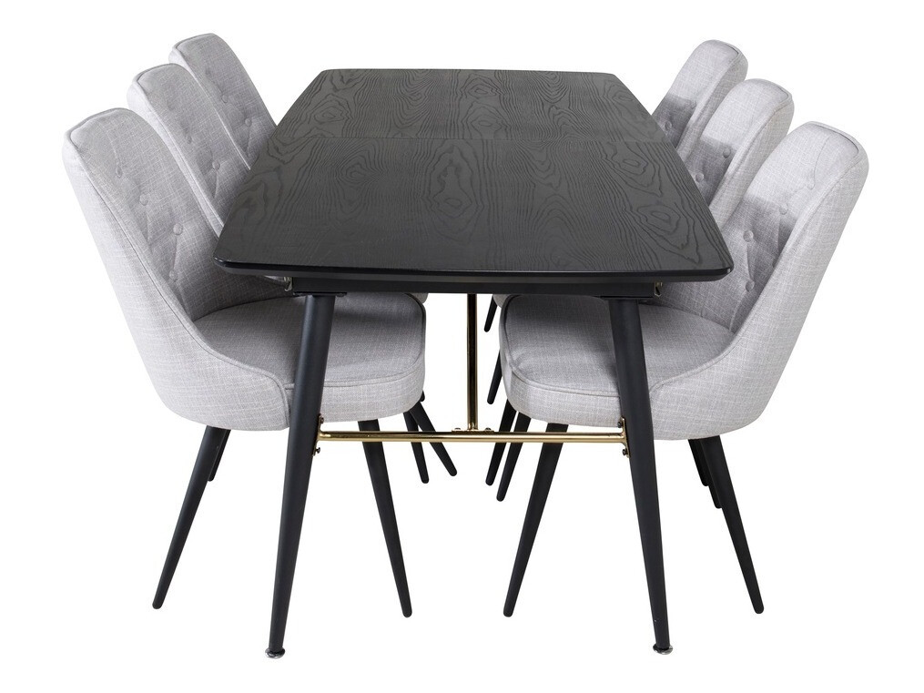 Borðstofusett Dallas 1454 (Grár + Svartur)