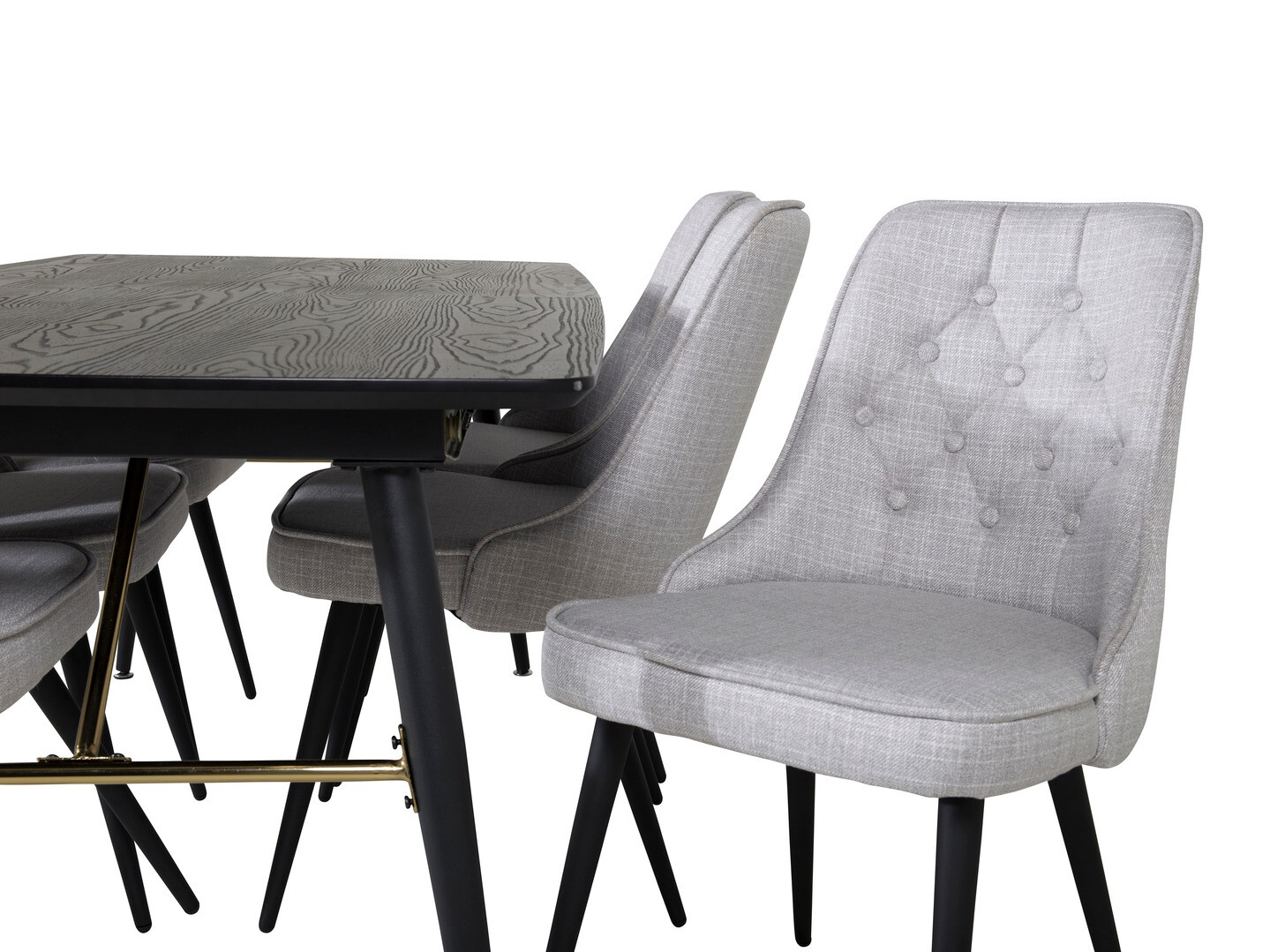 Borðstofusett Dallas 1454 (Grár + Svartur)