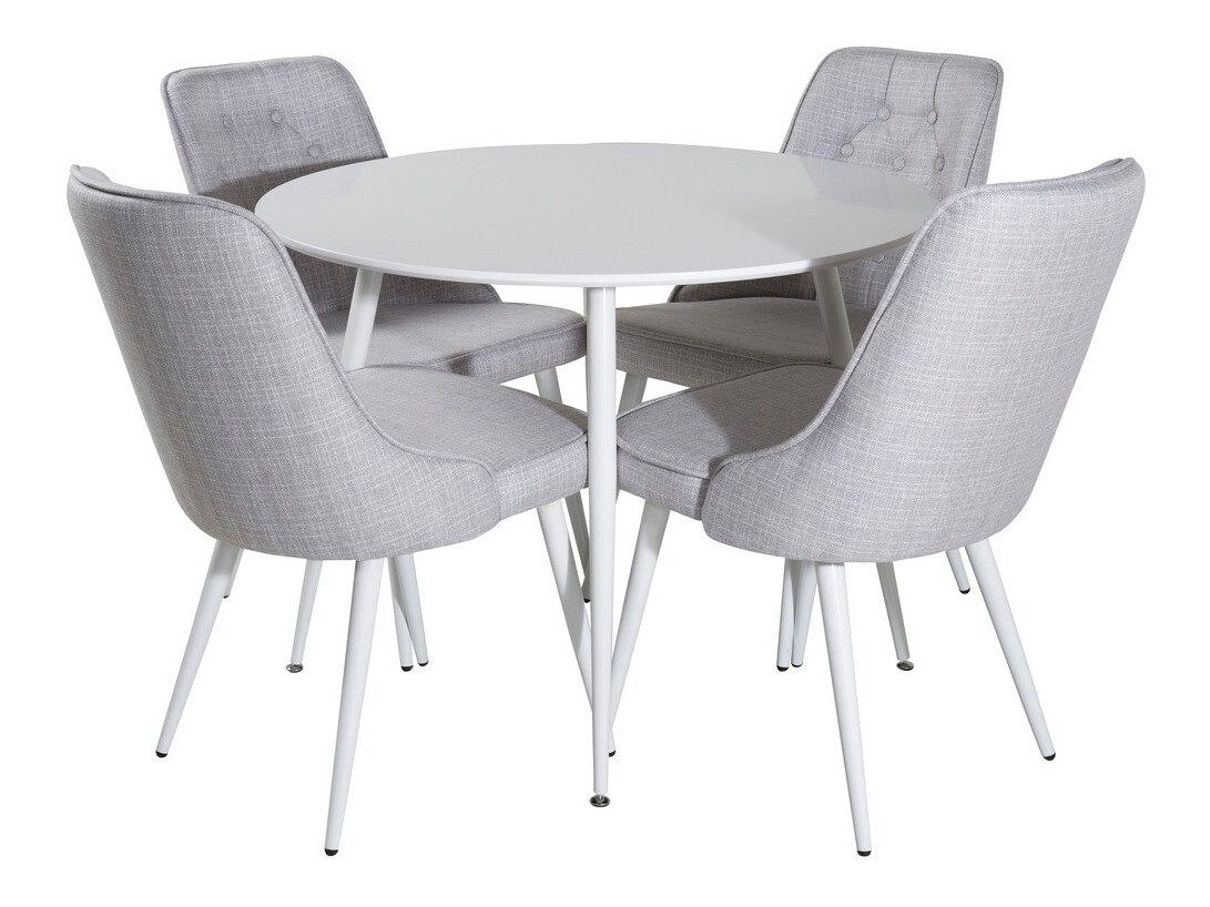 Borðstofusett Dallas 1535 (Grár + Hvítur)