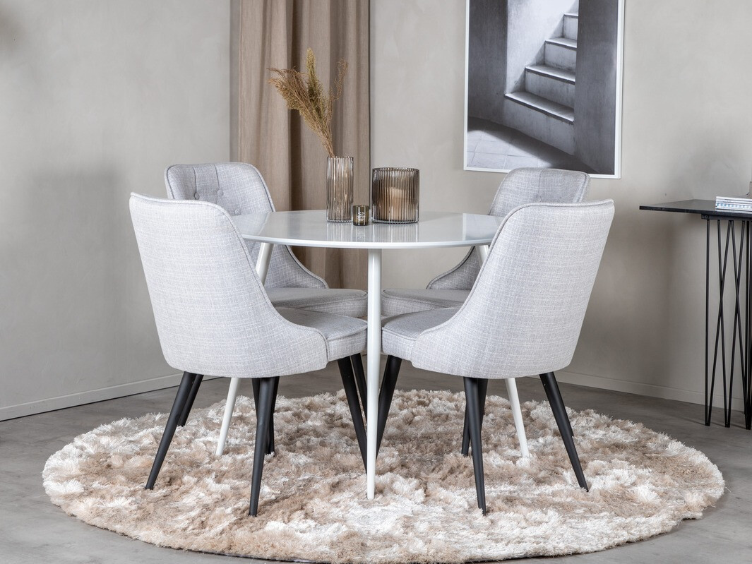 Borðstofusett Dallas 1535 (Grár + Svartur)