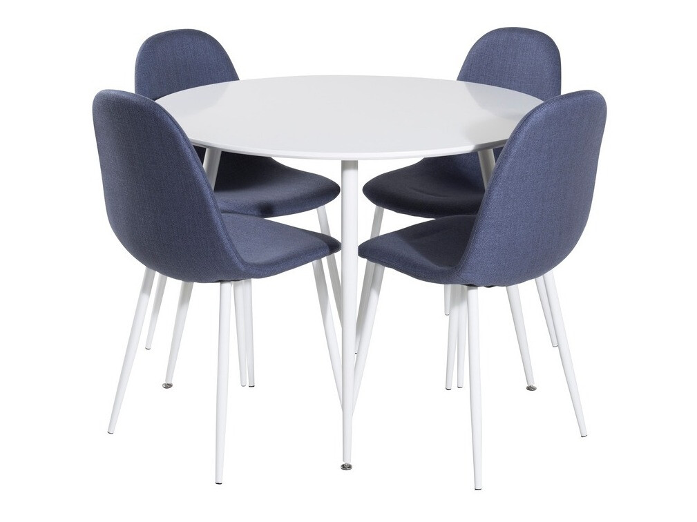 Borðstofusett Dallas 1540 (Blár + Hvítur)